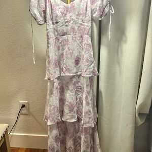 Floral Midi Dress with Short Sleeves